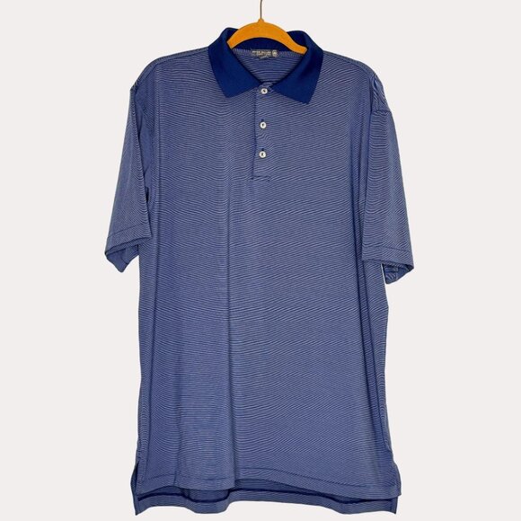 Peter Millar Summer Comfort Mens Polo Shirt Top Slinky Knit Stripe L bv - Picture 1 of 7